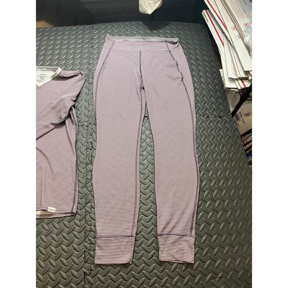 Patagonia Capilene 2 Lightweight Base Layer Pants and Shirt Pink Stripe Womens L - Picture 4 of 13